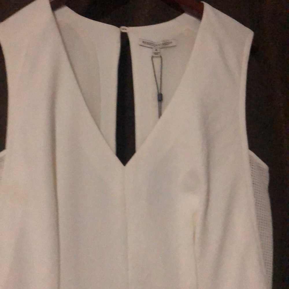 White jumpsuit by Rebecca Minkoff